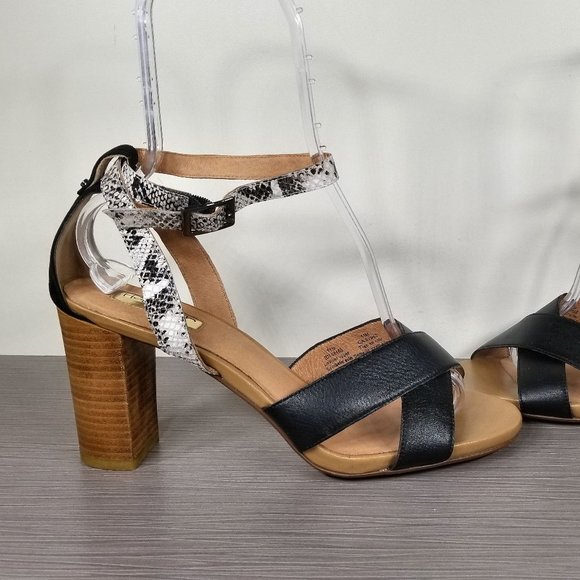 Halogen Haley Crisscross Strap Sandal, Snakeskin Black Leather, Womens Size 11 M - Picture 7 of 11